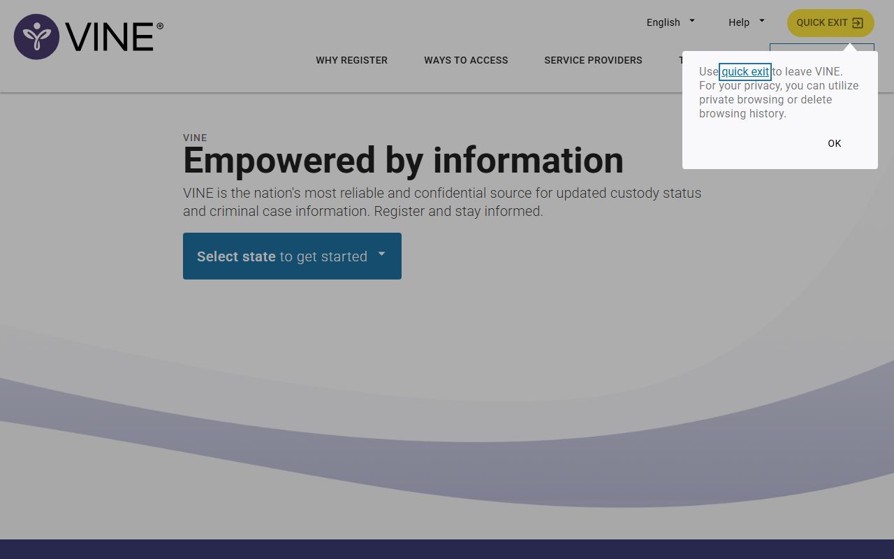 VINELink custody notification portal used for Henry County release alerts