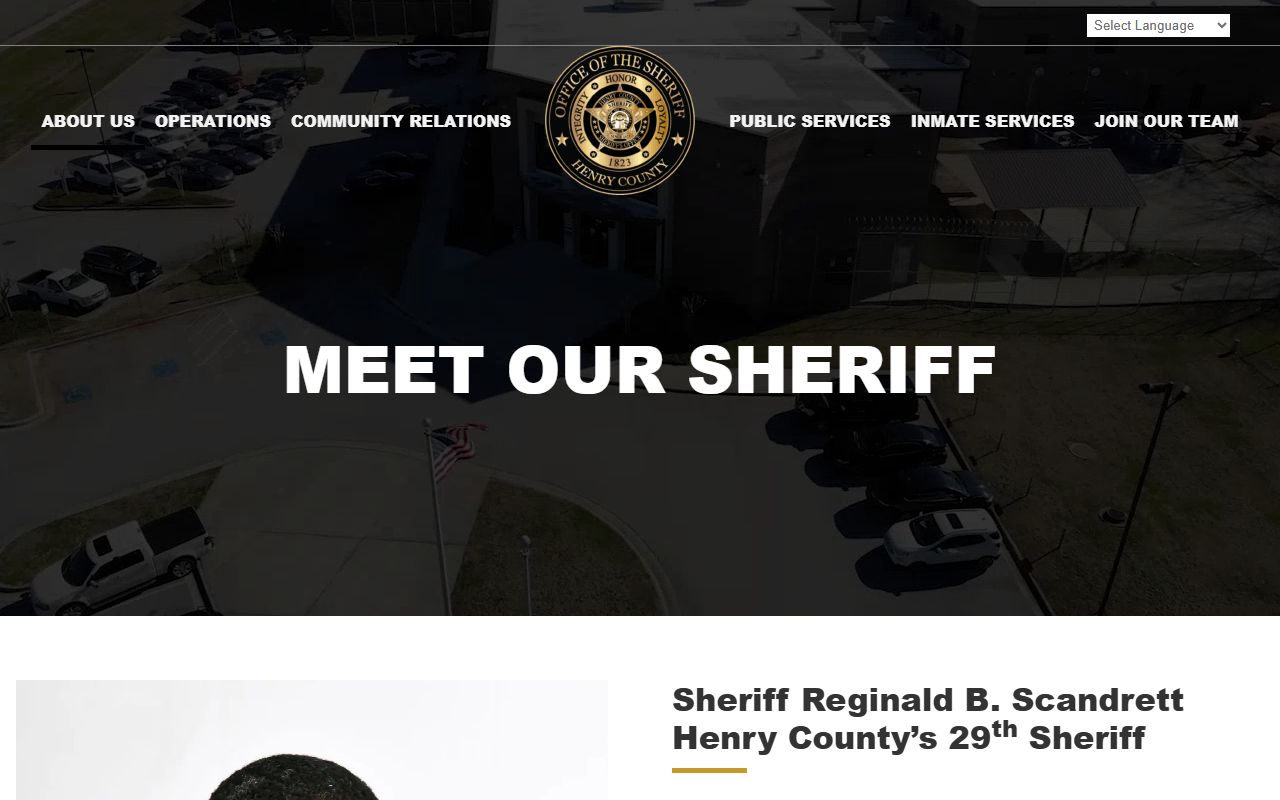 Henry County Sheriff Reginald B. Scandrett biography page