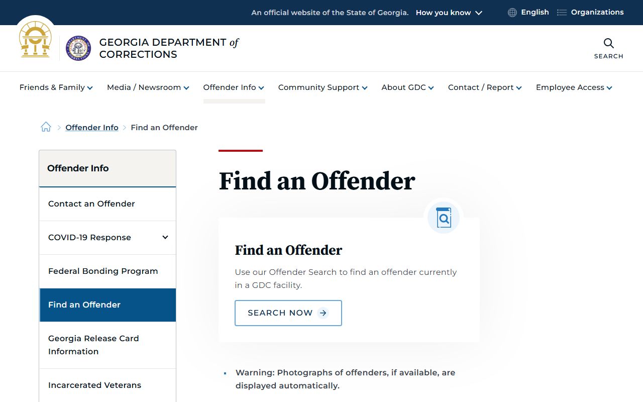 Georgia Department of Corrections offender search used after a Henry County transfer to state custody